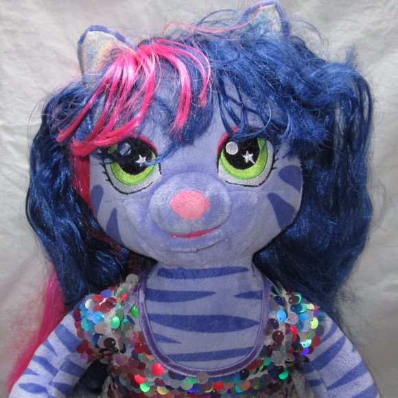 Build A Bear Honey Girls TEEGAN Cat Rock Star wearing Sequin Dress - Picture 2 of 5